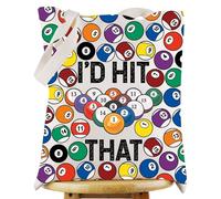 WZMPA Billiard Lover Tote Bag Pool Player Gift Billiard Inspired Reusable Grocery Bag Billiards Coach Merchandise (I'd Hit That TG)