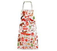WZMPA Canada Kitchen Apron Canada Chef Gift Canada Tour Adjustable Apron With Pockets For Grilling Baking, Canada White Ap
