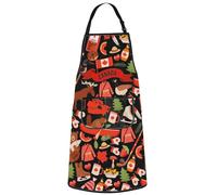 WZMPA Canada Kitchen Apron Canada Chef Gift Canada Tour Adjustable Apron With Pockets For Grilling Baking, Canada Ap