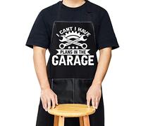 WZMPA Car Mechanic Apron With Pockets Car Mechanic Gifts I Cant I Have Plans In The Garage Adjustable Apron For Dad Men, In the Garage, Medium