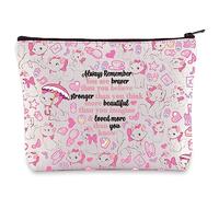 WZMPA Cat Marie Cosmetic Bag Marie Fans Gift You Are Braver Stronger Beautiful Than You Know Marie Makeup Zipper Pouch Bag, Cat Marie, Cosmetic Bag
