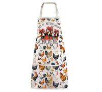 WZMPA Chicken Farm Kitchen Apron With Pockets Chicken Farmer Gift Life Is Just Better With Chickens Chef Aporn Chicken Merch (better with Chickens Ap)