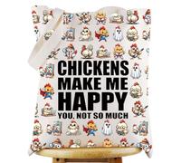 WZMPA Chicken Tote Bag Chicken Lover Gift Chickens Make Me Happy You Not So Much Shoulder Bag Chicken Mom Merchandise (Chickens Make Me TG)