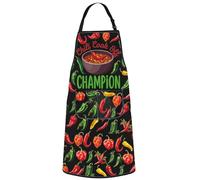 WZMPA Chili Cook Off Champion Kitchen Apron Chili Competition Chef Gift Adjustable Kitchen Cooking Aprons For Men Women, Chili Cook F Ap Bl
