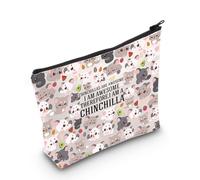WZMPA Chinchilla Cosmetic Bag Chinchilla Lover Gift Chinchillas Are Awesome I Am Awesome Therefore I Am A Chinchilla Makeup Zipper Pouch Bag Chinchilla Owner Gift, Chinchilla, Fit