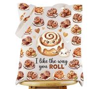 WZMPA Cinnamon Roll Tote Bag Cinnamon Bun Lover Gift I Like The Way You Roll Reusable Grocery Bag Cinnamon Swirl Merch