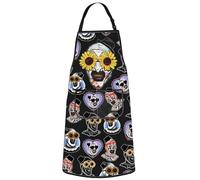 WZMPA Clown Art Glasses Grilling Apron Clown Movie Fan Gift It's Always The Quiet Ones Clown BBQ Apron Sunflower Clown Merch (Sunflower Clown Ap)