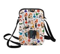 WZMPA Clue Movie Crossbody Bag White & Peacock & Scarlet & Green & Mustard Fans Gift Mrs. White Shoulder Bag Clue Merch (Delicious, CB)