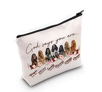 WZMPA Cocker Spaniel Makeup Bag Cocker Spaniel Lover Gifts God Says You are Unique Special Lovely Precious Strong Cocker Spaniel Zipper Pouch for Women Girls, God Says Cocker, Fit