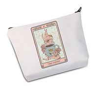 WZMPA Coffee Tarot Card Cosmetic Makeup Bag Witchy Tarot Card Lover Gift The Coffee Tarot Card Makeup Zipper Pouch Bag For Tarot Card Reader Fortune Teller, The Coffee