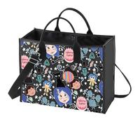 WZMPA Coraline Canvas Tote Bag Mr. Bobinsky Fans Gift The Secret Door Reusable Bag For Cartoon Movie Fans (Welcome Home Bl BG)