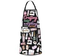 WZMPA Crafting Apron Crafting Maker Gift Crafting Makes Everything Better Adjustable Apron Scrapbook Merchandise, Crafting Everything Ap