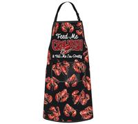 WZMPA Craw Fish Kitchen Apron Spicy Crayfish Lover Gift Feed Me Craw Fish & Tell Me I'm Pretty Adjustable Apron With Pockets (Feed Me Craw Fish Ap)