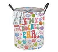 WZMPA Crochet Foldable Laundry Baskets Crochet Lover Gift In My Crochet Era Crocheters Storage Basket Bin With Handles Crochet Merch (In My Crochet LB)