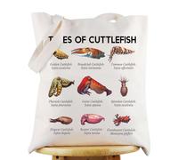 WZMPA Cuttlefish Breed Tote Bag Fisherman Gift Types Of Cuttlefish Shoulder Bag Cuttlefish Marine Biology Merchandise (Types Of Cuttlefish TG)