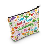 WZMPA Dinosaur Cosmetic Makeup Bag Dinosaur Lover Gift Just A Girl Who Loves Dinosaurs Zipper Pouch Bag Dinosaur Merchandise, Who Loves Dinosaurs, Fit