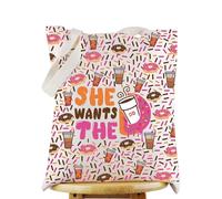 WZMPA Donuts and Coffee Cosmetic Makeup Bag Donuts Lover Gift She Wants The Donuts Makeup Zipper Pouch Bag For Friend Family, She wants the F TG, Fit
