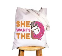 WZMPA Donuts and Coffee Cosmetic Makeup Bag Donuts Lover Gift She Wants The Donuts Makeup Zipper Pouch Bag For Friend Family, She Wants The TG, Fit