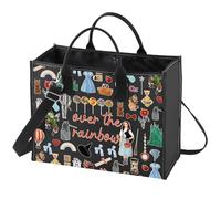 WZMPA Dorothy Gale Tote Bag Scarecrow ＆Tin Man Fans Gift Over The Rainbow Dorothy Shoulder Bag Cowardly Lion Merchandise, Over Rainbow Tb-bl, L