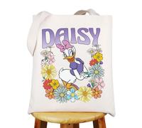 WZMPA Duck Daisy Canvas Tote Bag Daisy Fans Gift Daisy Shoulder Bag Daisy Merchandise, Daisy Tg, L