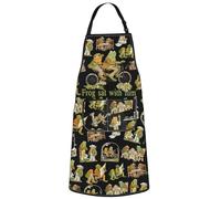 WZMPA Frog Cooking Apron Cottage Core Gift Frog Sat With Him Adjustable Apron Frog Storybook Gift, Frog Sat With Him Ap, Medium