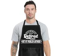 WZMPA Funny 2024 & 2025 Retirement Kitchen Apron For Men Women Not My Problem Anymore Adjustable Retired Cooking Aprons, Retired 2025 Ap