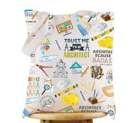 WZMPA Funny Architect Tote Bag Architecture Gifts Architect Engineers Reusable Grocery Bag Architect Merchandise, Architect Tote, L, Tote Bag