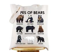 WZMPA Funny Bears Breed Tote Bag Bear Lovers Gift Types Of Bears Shoulder Bag Bear Species Collection Merch (Types Of Bears TG)