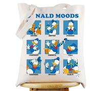 WZMPA Funny Donald Tote Bag Duck Lover Gift Donald Moods Reusable Grocery Bag Donald Merchandise, Donald Moods -Tote, L