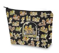 WZMPA Funny Frog Cosmetic Bag Frog Fans Gift Humor Frog Character Makeup Zipper Pouch Bag Frog Merchandise, Frog & Toad Bl, Fit