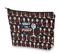 WZMPA Funny Movie Cosmetic Bag Movie Fans Gift What The Fork Makeup Zipper Pouch Bag Cartoon Character Merchandise (What The Fork Bl)