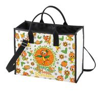 WZMPA Funny Orange Bird Tote Bag OrangeBirds Lover Gift Let The Magic Blossom Orange Birds Reusable Grocery Bag (Blossom Orange Bird BG)
