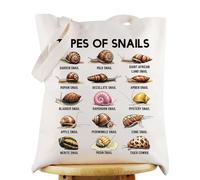 WZMPA Funny Snail Tote Bag Snail Lovers Gift Types Of Snails Shoulder Bag Insect Field Guide Merch (Types Of Snails TG)