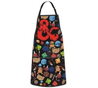 WZMPA Game Master Apron Legends Of Fantasy Gifts Questers & Creatures Grilling Apron Heroes & Realms Merch (Dragon & Ap)