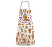 WZMPA Gingerbread Man Kitchen Apron Green Monster Musical Gifts Not My Gumdrop Buttons Chef Apron Gingerbread Man Merch, Not the Ap, Medium