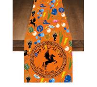 WZMPA Greek Mythology Linen Table Runner Percy Movie Gift PJ Heroes of Olympus Dining Table Runner Percy J Movie Merch (Orange Horse TR)