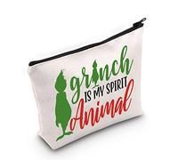 WZMPA Green Monster Cosmetic Makeup Bag Doctor Cat Fans Gifts Monster is My Spirit Animal Zipper Pouch Bag for Women Girls (Grin Spirit Animal), Gr-inch Spirit Animal, Fit