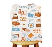 WZMPA Happy Mail Day Tote Bag Postal Worker Appreciation Gift Mail Carrier Reusable Shoulder Bag Maillady Retirement Gift, Mail Day Tg, L
