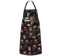 WZMPA Horror Glove Grilling Apron Glove Killier Fans Gift Glove Killing Adjustable Apron With Pockets Scary Killer Merch, One Two Ap, Medium