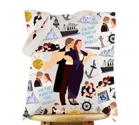 WZMPA Jack & Rose Tote Bag Jack & Rose Fans Gift I'm The King Of The World Jack Shoulder Bag Romantic Ship Movie Jack Merch (I'm the King of the World TG)