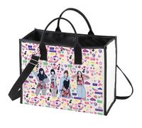 WZMPA K-Pop Aespa Tote Bag Karina＆Giselle＆Winter＆Ningning Fans Gift Korea Pop Group Shoulder Bag K Pop Aespa Merchandise (Next Level BG)