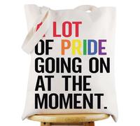 WZMPA LGBT Tote Bag Pride Month Gift A Lot of Pride Going On At The Moment Reusable Grocery Bag Gay Pride Merchandise (A lot of Pride TG)