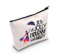 WZMPA Mary Movie Cosmetic Makeup Bag Poppin Umbrella Fans Gift It's Jolly Holiday With Mary Makeup Zipper Pouch Bag For Women Girls, Holiday With Mary, Fit