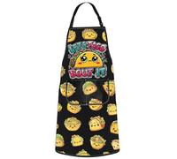 WZMPA Mexican Taco Kitchen Apron Taco Tuesday Festivity Gift Let's Taco Bout It Cooking Apron Taco Burrito Merchandise (Let's Taco Ap)