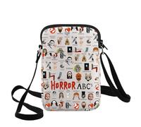 WZMPA Michael & Chucky Crossbody Bag Jason Voorhees & Pennywise Fans Gift Freddy & Hannibal Shoulder Bag Horror Movies Characters Merch (Horror ABC's CB)