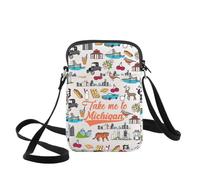 WZMPA Michigan State Vacation Crossbody Bag Michigan Souvenirs Gift Take Me To Michigan Shoulder Bag City Travel Merchandise, To Michigan -Cb, Crossbody Bag