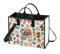WZMPA Miss Piggy Tote Bag Frog Fans Gift Fozzie Bear & Pepe The Prawn Reusable Shoulder Bag Gonzo & Walter Merch (Miss Piggy & Fozzie Bear BG)