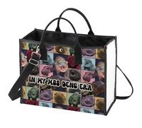 WZMPA Moo Deng Tote Bag Moo Deng Lover Gift In My Moo Deng Era Reusable Grocery Bag Thailand Moo Deng Merchandise (Moo Deng BG)
