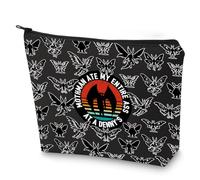 WZMPA Mothman Cosmetic Bag Mothman Lover Gifts Mothman Ate My Ass at Dennys Makeup Zipper Pouch Bag Mothman Merchandise (Mothman Ate My Bl)