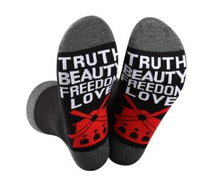 WZMPA Moulin Rouge Socks Satine & Christian Fans Gift Truth Beauty Freedom Love Broadway Socks Moulin Rouge Merch (UK, Alpha, One Size, 1, Truth Beauty Bl U)